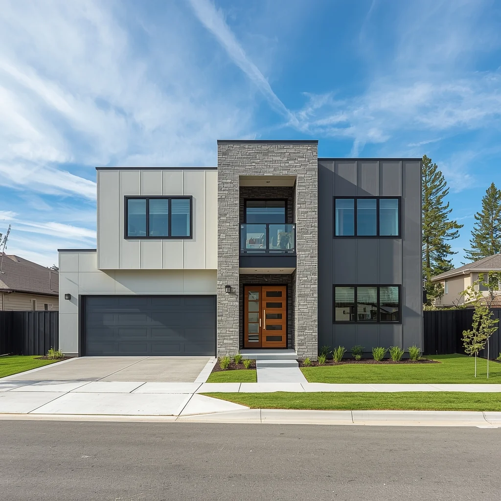 Modern two-storey home design by Lexmo Homes
